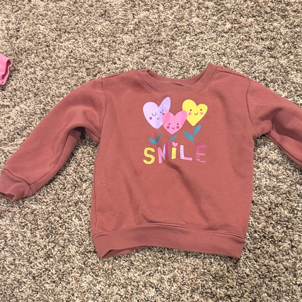 Garanimals Rust Smile Sweatshirt with Heart Graphics